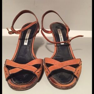 Vintage saddle-brown leather sandals